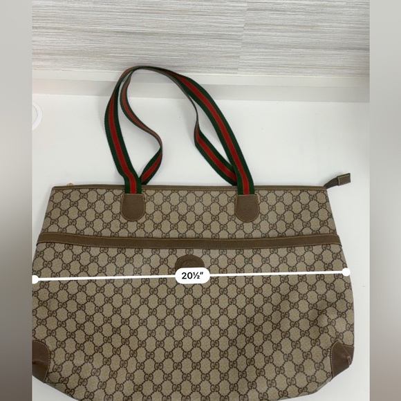 Gucci Brown and Beige Monogram Tote